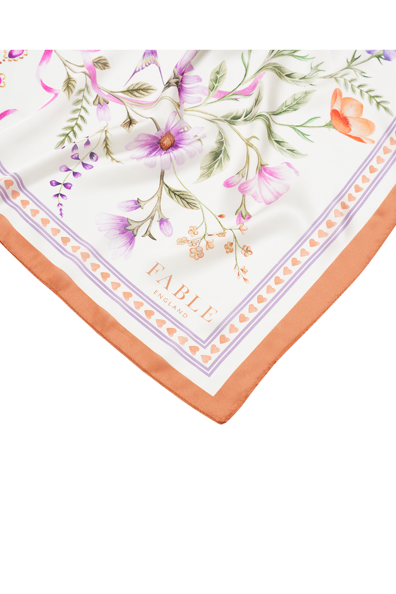 Penelope Medium Square Scarf, Alternate, color, Ivory & Purple