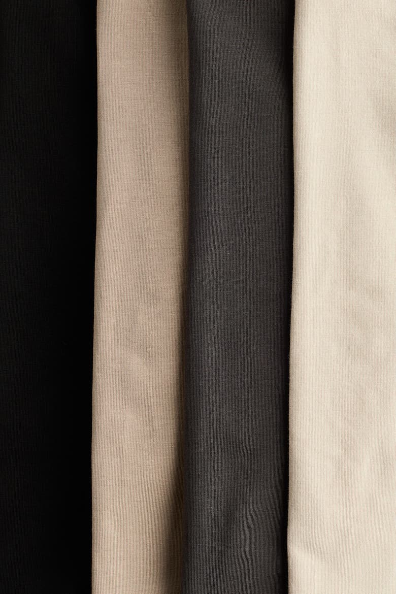 4-pack Cotton Jersey Leggings, Alternate, color, Light beige/dark gray
