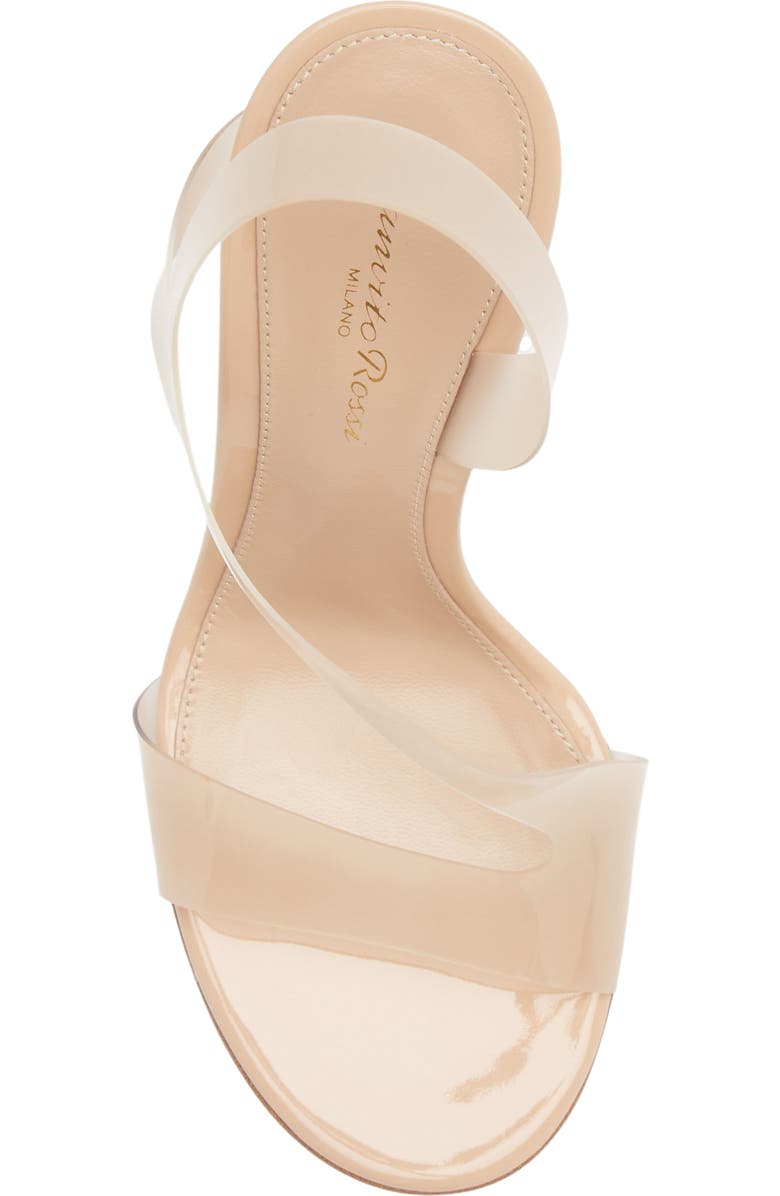 Gianvito Rossi Glass Transparent Slingback Wedge Sandal, Alternate, color,