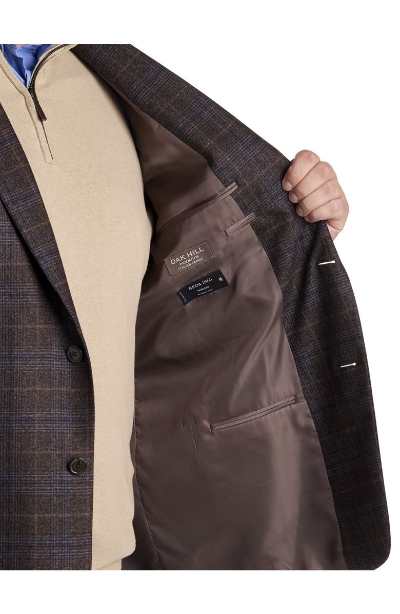 Oak Hill Premium by DXL Big & Tall Plaid Sport Coat, Alternate, color, Brown