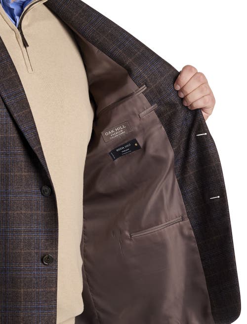 Oak Hill Premium By Dxl Big & Tall Plaid Sport Coat In Brown