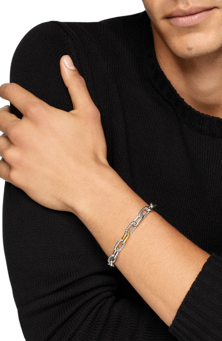 David Yurman DY Madison<sup>®</sup> Chain Bracelet in Sterling Silver with 18K Yellow Gold, 8.5mm, Alternate, color,