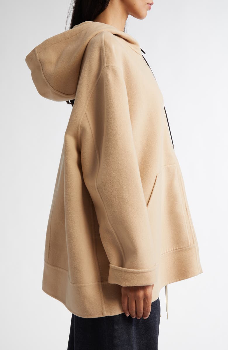 Marni Oversize Virgin Wool & Cashmere Hooded Parka, Alternate, color, Light Camel