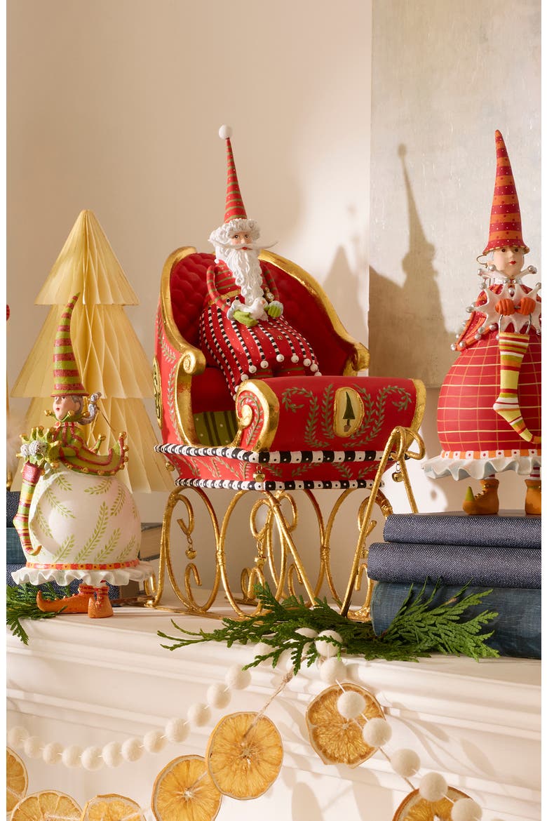 Patience Brewster Dash Away Santa and Sleigh Figures, Alternate, color, RED