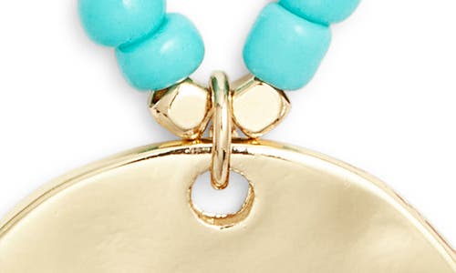 Nordstrom Hammered Coin Pendant Beaded Necklace