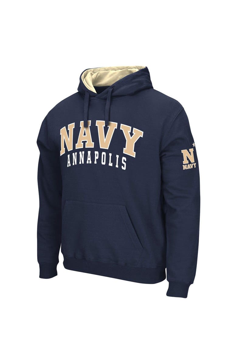 COLOSSEUM Men's Colosseum Navy Navy Midshipmen Double Arch Pullover Hoodie, Alternate, color, 