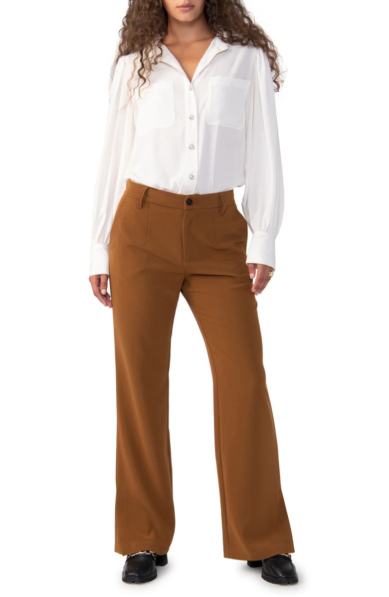 Sanctuary Jewel Button Balloon Sleeve Blouse, Alternate, color,