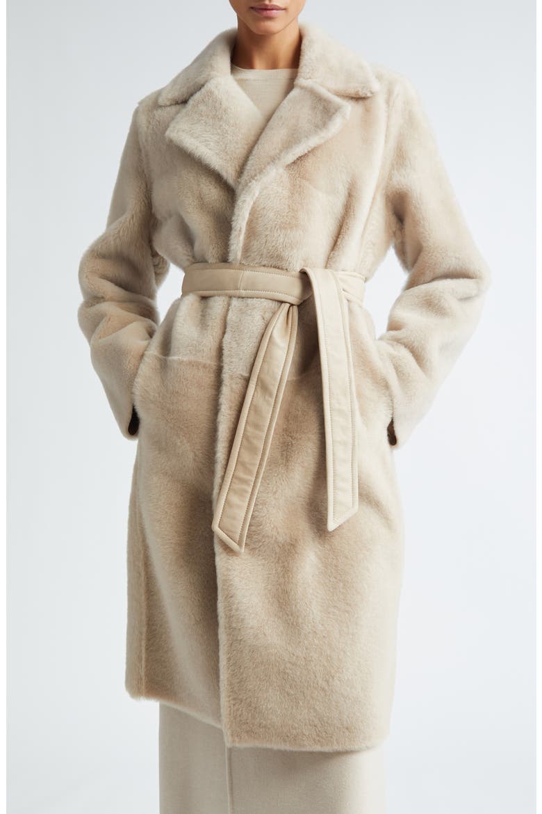 Ulzio Belted Camel & Mohair Coat, Main, color, SAND