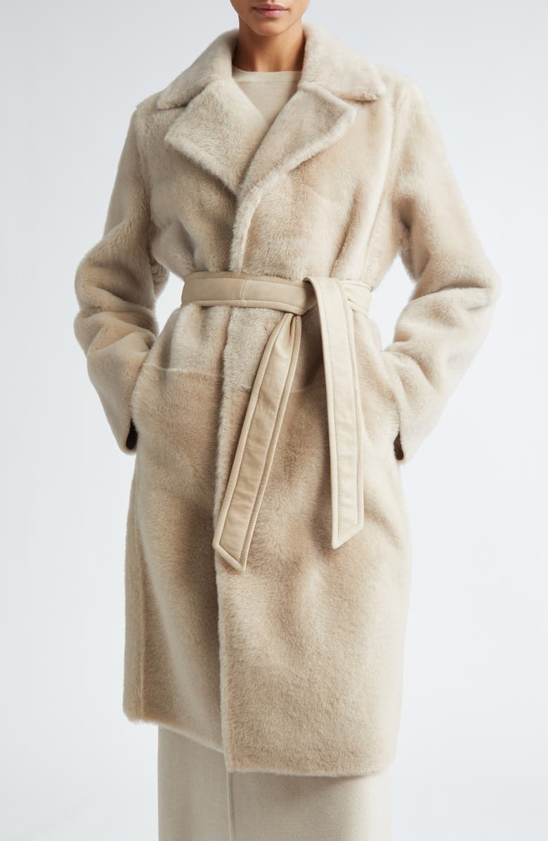 Max Mara Ulzio Belted Camel & Mohair Coat, Main, color, 