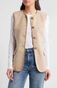 rag & bone Bartlet Cotton Blend Metallic Tweed Vest