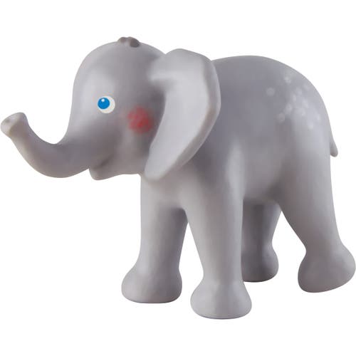 HABA Little Friends Baby Elephant - 3" Chunky Plastic Zoo Animal Toy Figure in Multi 