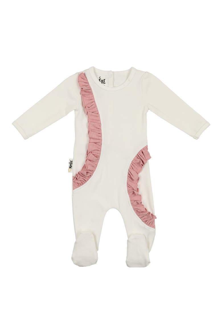 Ruffle Arch Footie, Main, color, WHITE