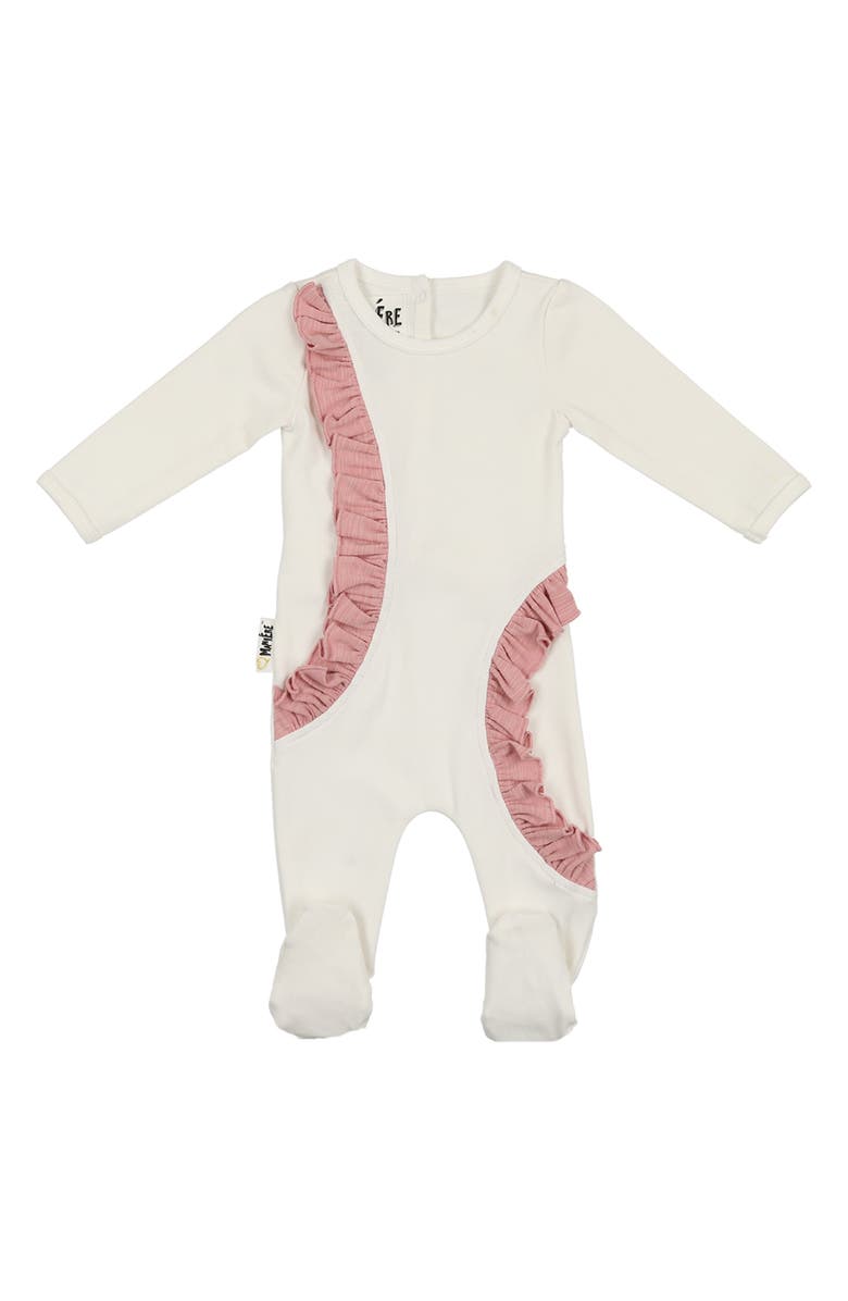 Manière Ruffle Arch Footie, Main, color, White