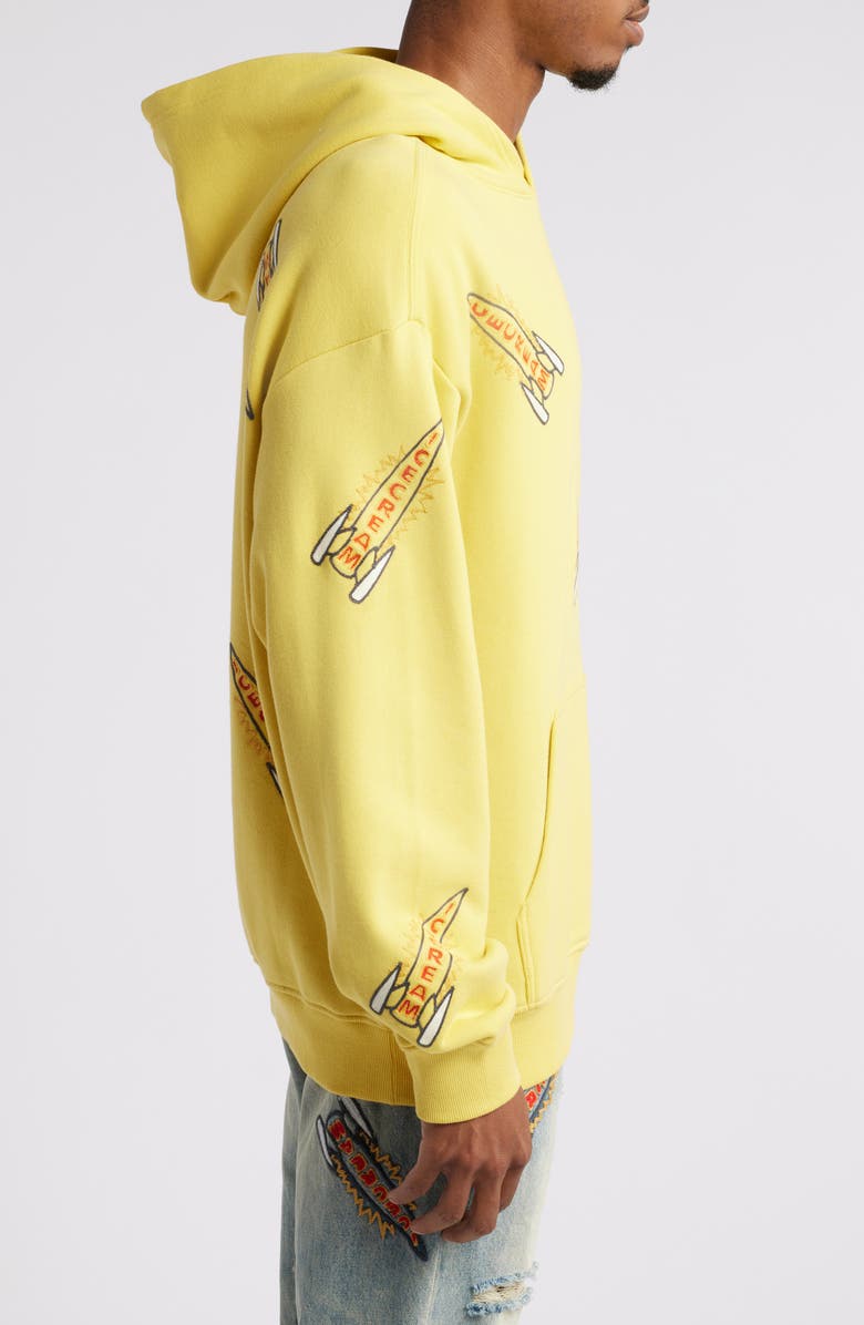 ICECREAM Rockets Embroidered Hoodie, Alternate, color, Cream Gold