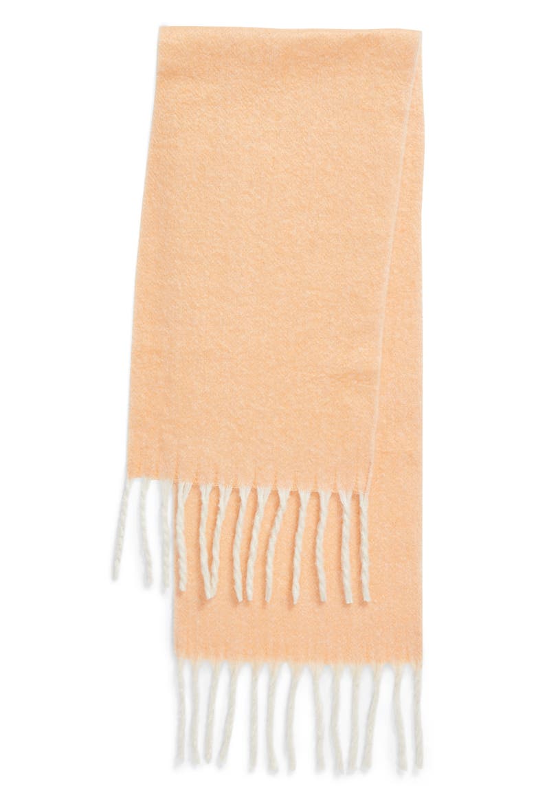 Kensington Brushed Herringbone Fringe Scarf, Alternate, color, PINK