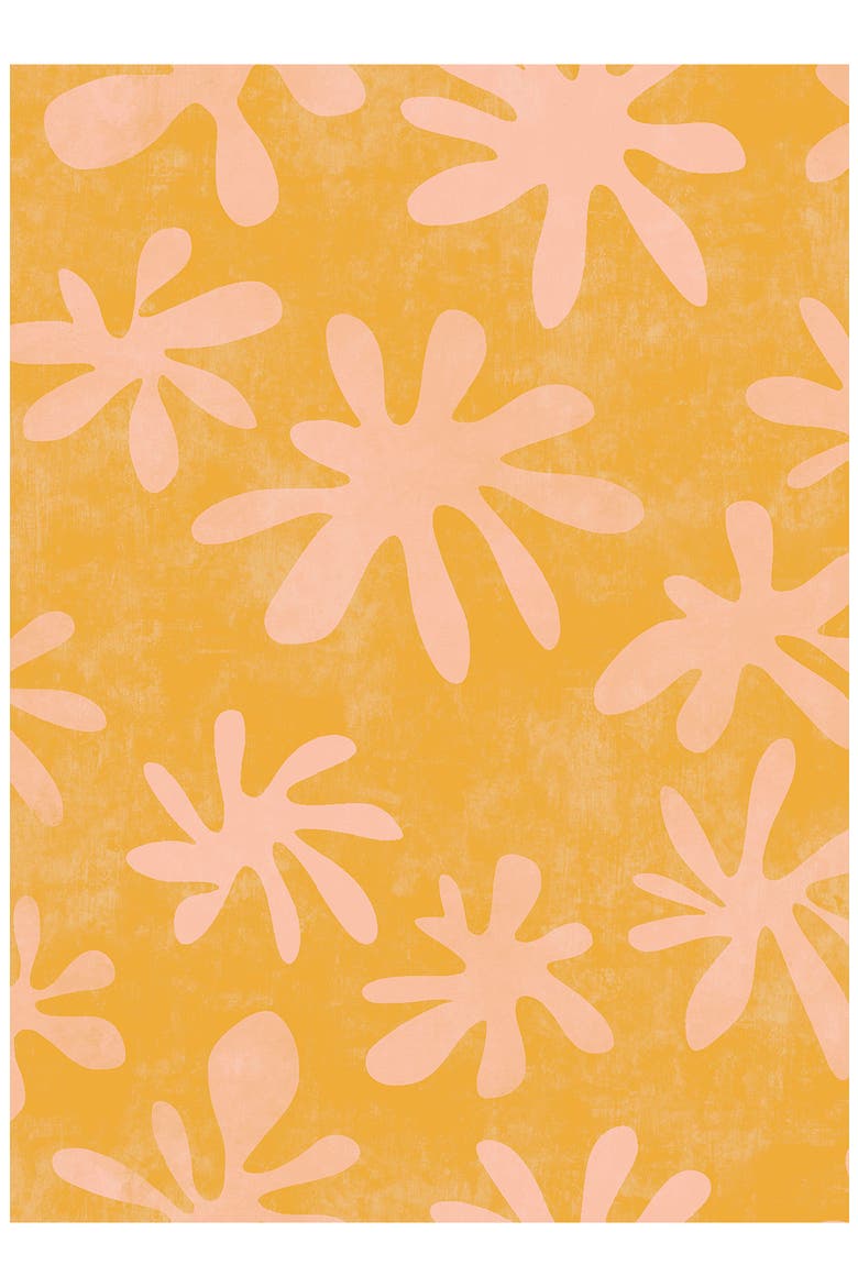 Orange Field Peel & Stick Wallpaper, Main, color, ORANGE