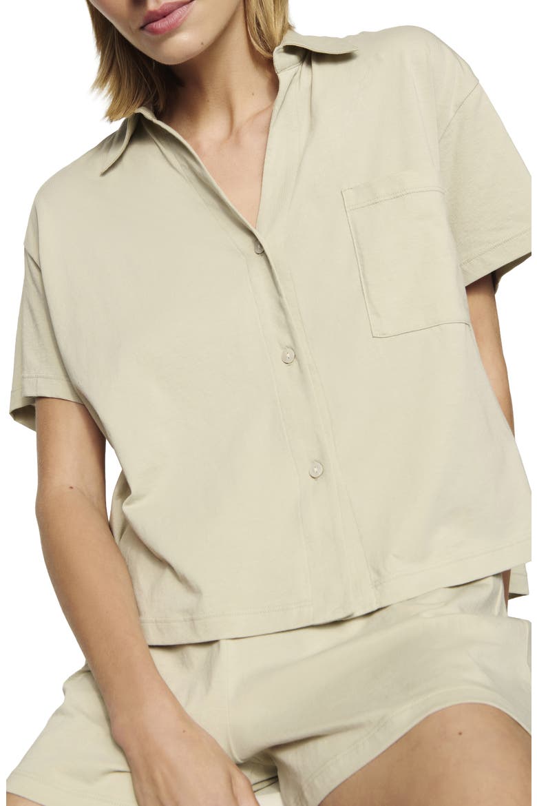 Organic Cotton Relaxed Short Pajamas, Alternate, color, SANDSTONE