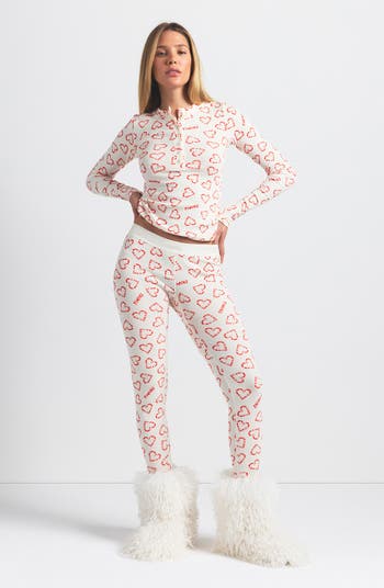 Cotton Rib Henley & Leggings Set