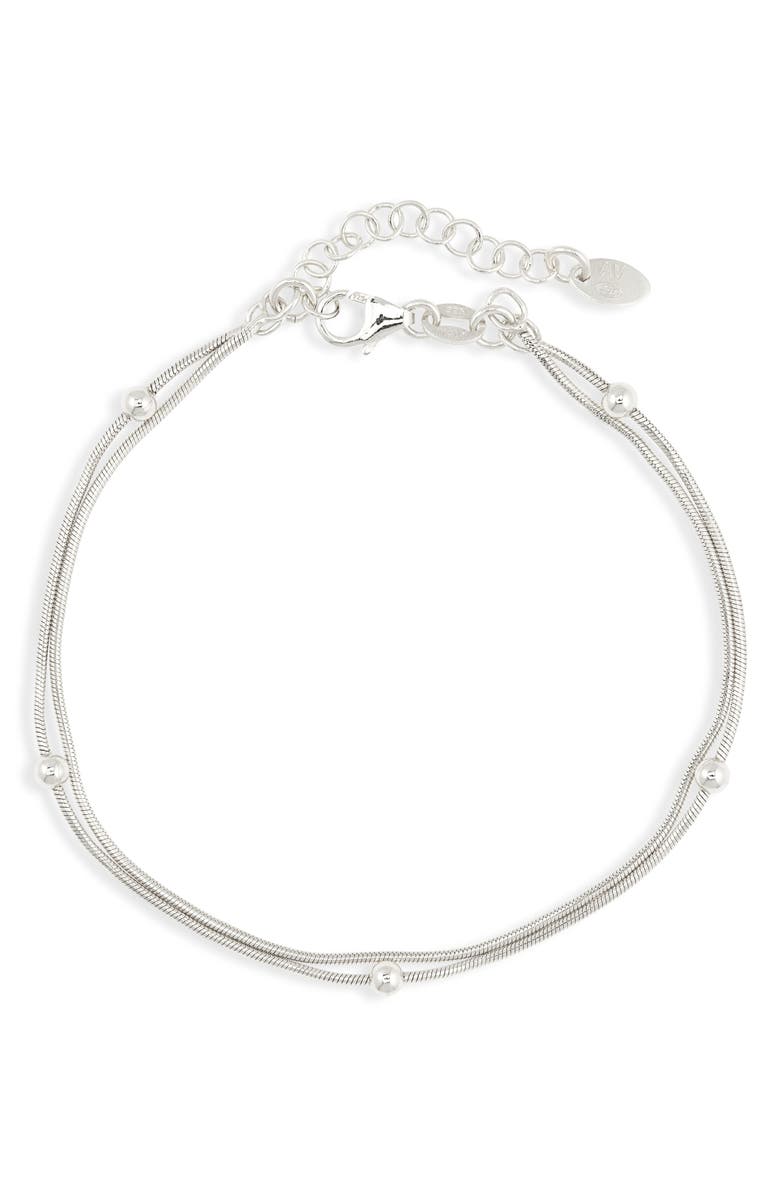 ARGENTO VIVO Sterling Silver Double Chain Bracelet, Main, color, Silver