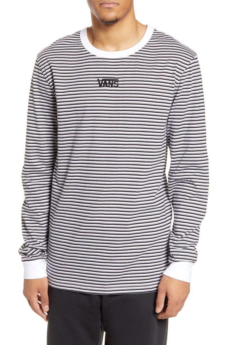 Vans Microstripe Embroidered Long Sleeve T-Shirt, Main, color, 