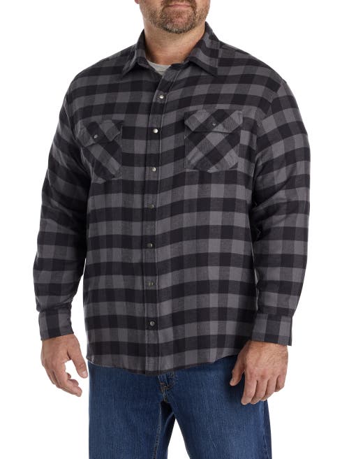 Harbor Bay By Dxl Big & Tall Small Plaid Flannel Sport Shirt In Multi