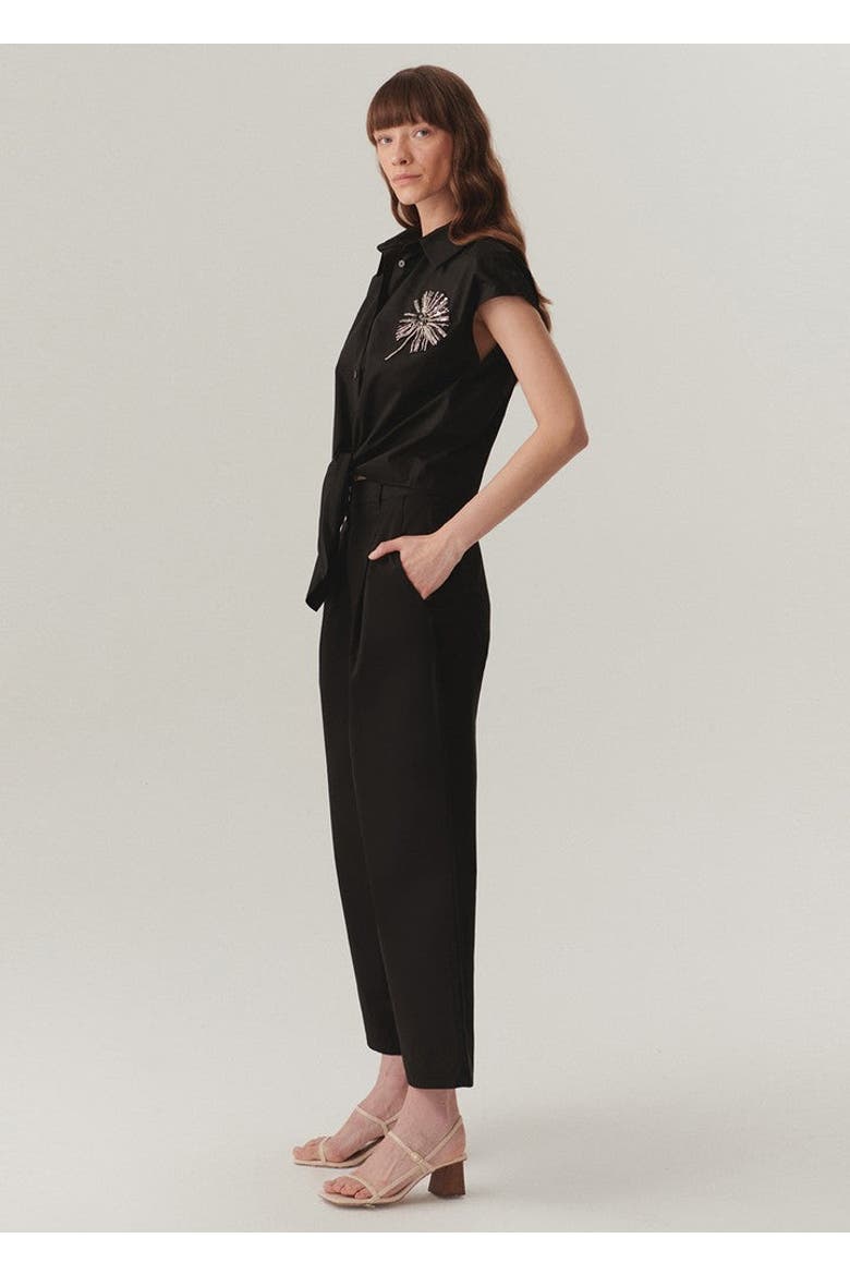 Elsie Polished Flowing Trousers, Alternate, color, BLACK