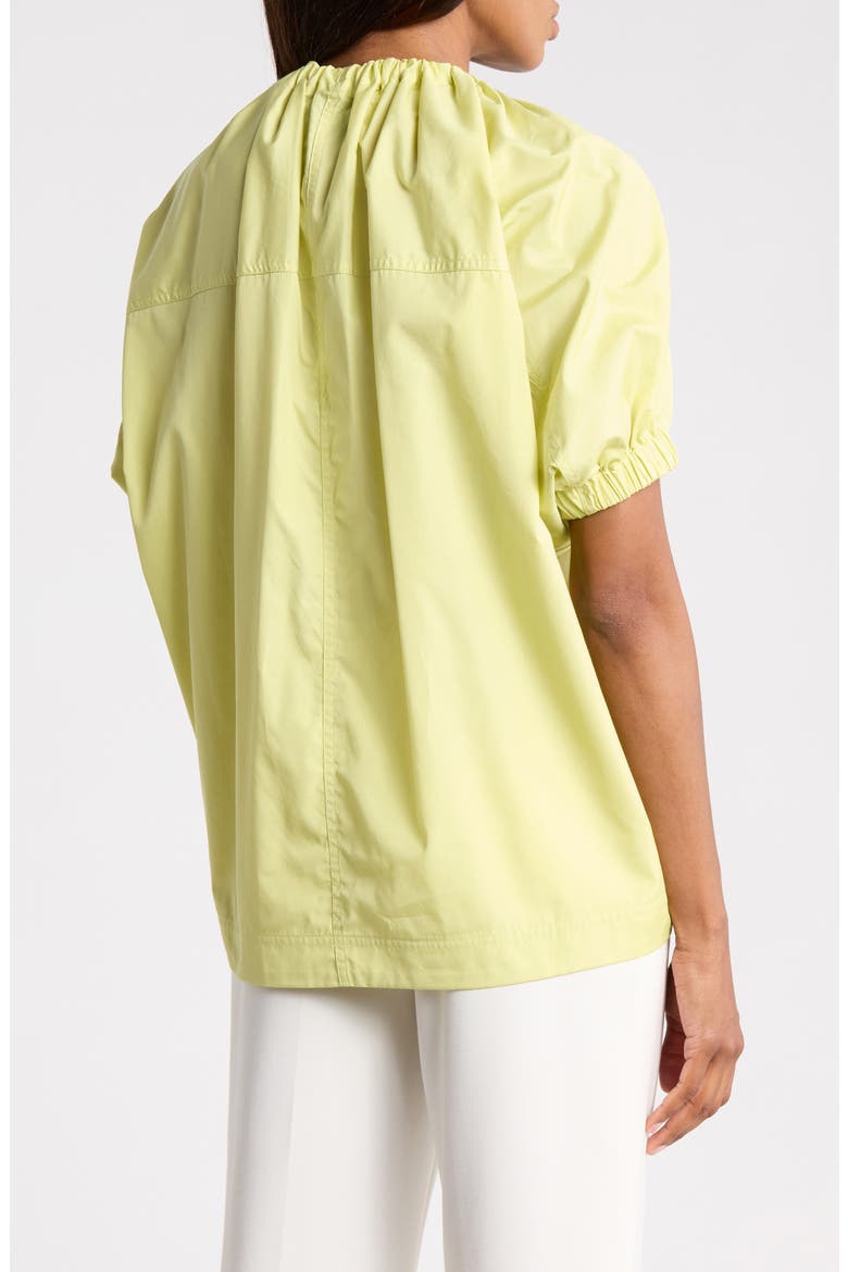 Shirred Puff Sleeve Poplin Top, Alternate, color, LIMELIGHT