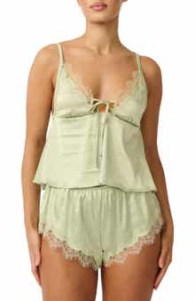 Kat The Label Sorrento Lace Trim Satin Camisole