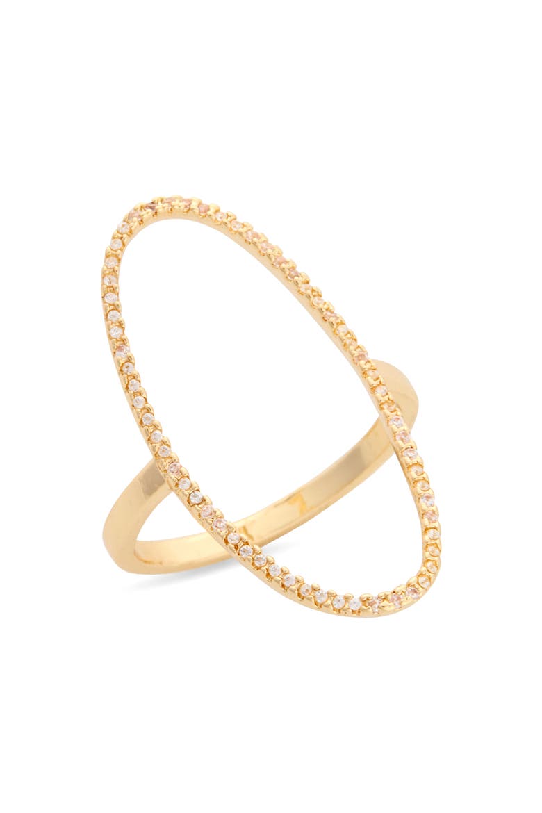 CZ Pavé Open Oval Ring, Main, color, CLEAR- GOLD