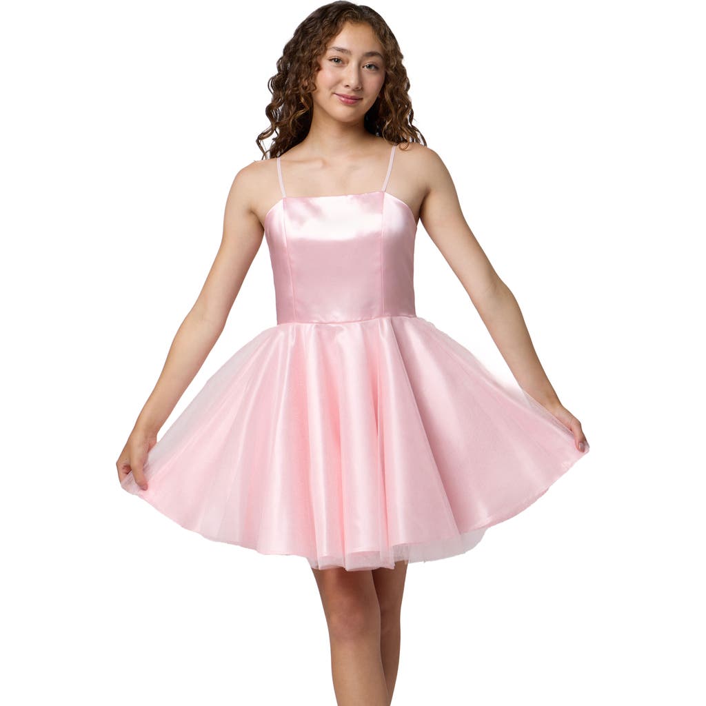 Un Deux Trois Girl's Satin & Tulle Party Dress In Blue
