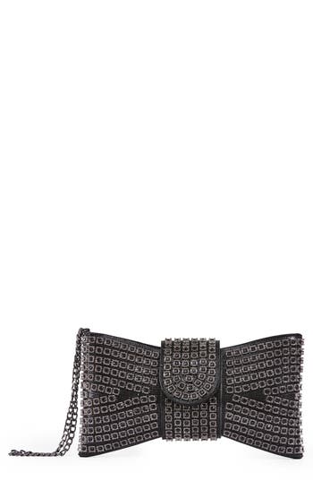 Lady Couture Dazzling Bow Evening Bag In Black
