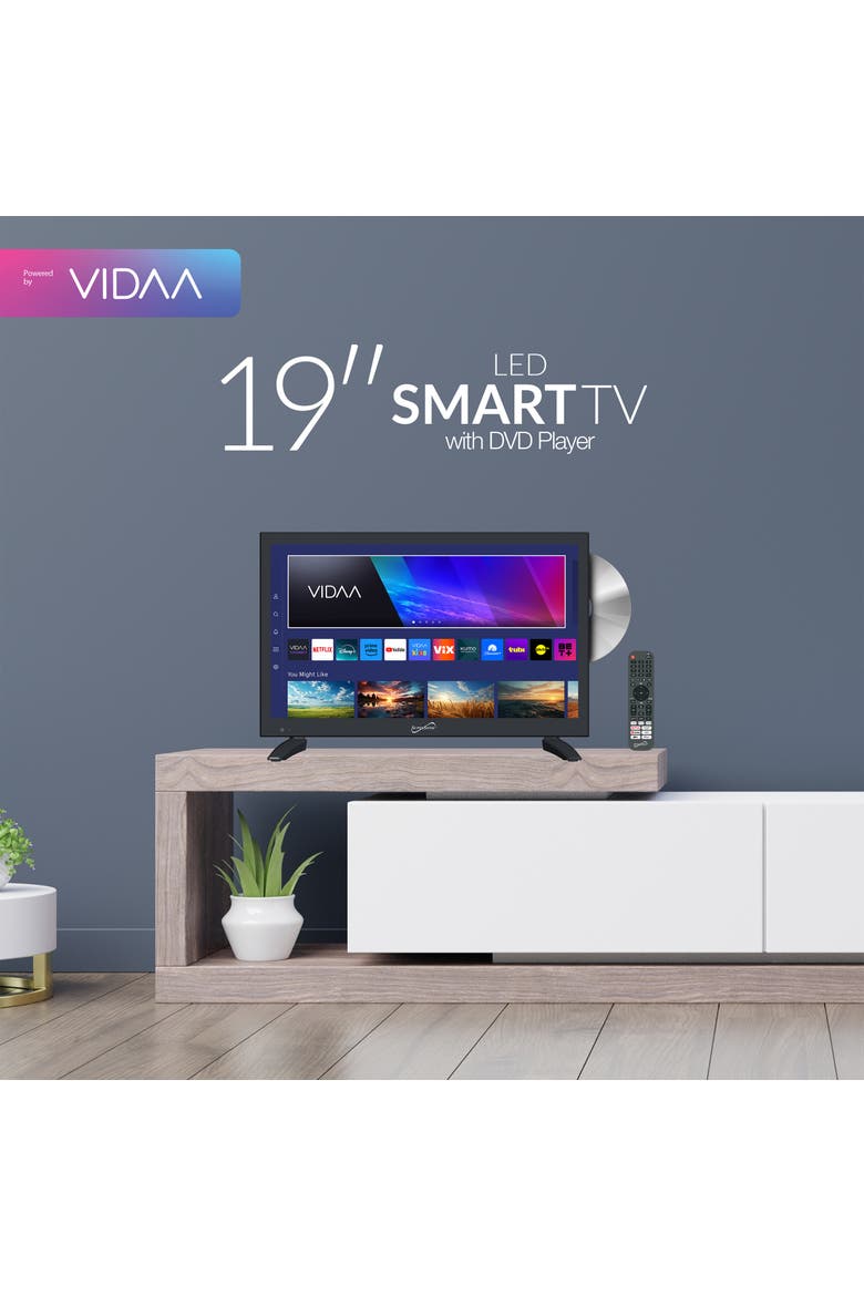 19 Inch Vidaa LED Smart TV with DVD Player, Alternate, color, Black