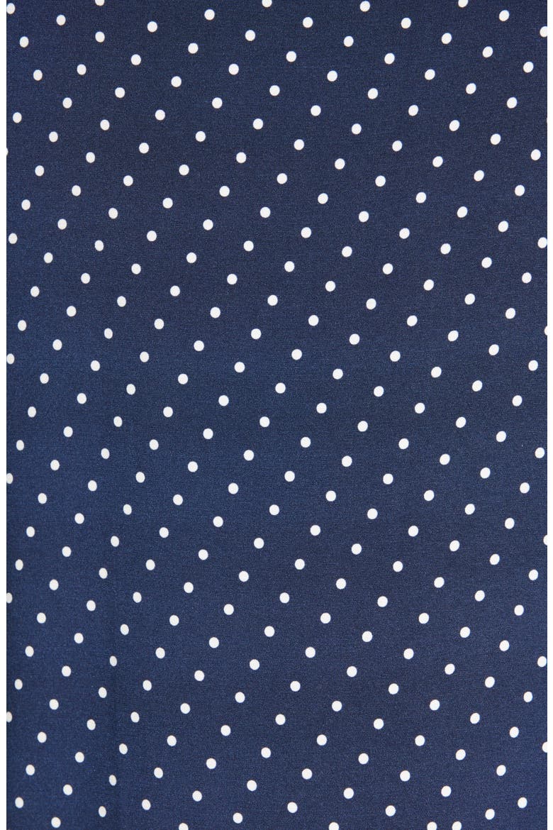 Polka Dot Print Stretch Silk Blouse, Alternate, color, NAVY/ WHITE