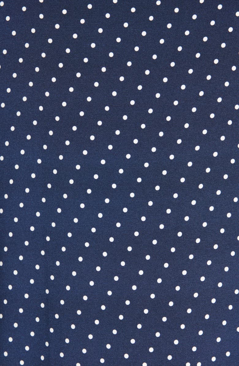 St. John Collection Polka Dot Print Stretch Silk Blouse, Alternate, color, 
