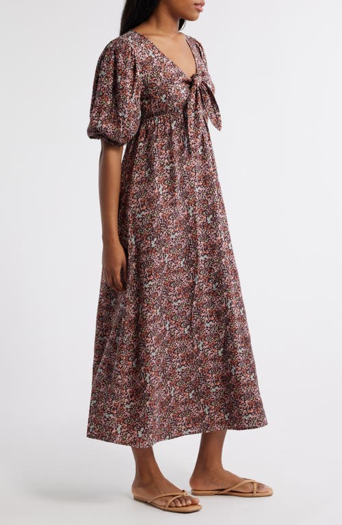 Billabong Night Fall Floral Crepe Maxi Dress In Black Sands