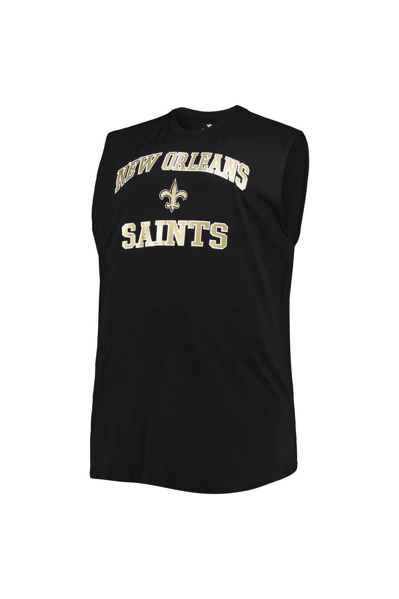 Men's Black New Orleans Saints Big & Tall Muscle Tank Top, Alternate, color, Black
