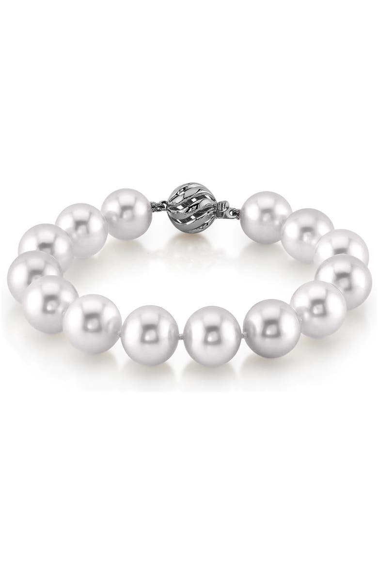11-12mm White South Sea Pearl Bracelet - Premier AAAA Quality, Main, color, White Gold Clasp