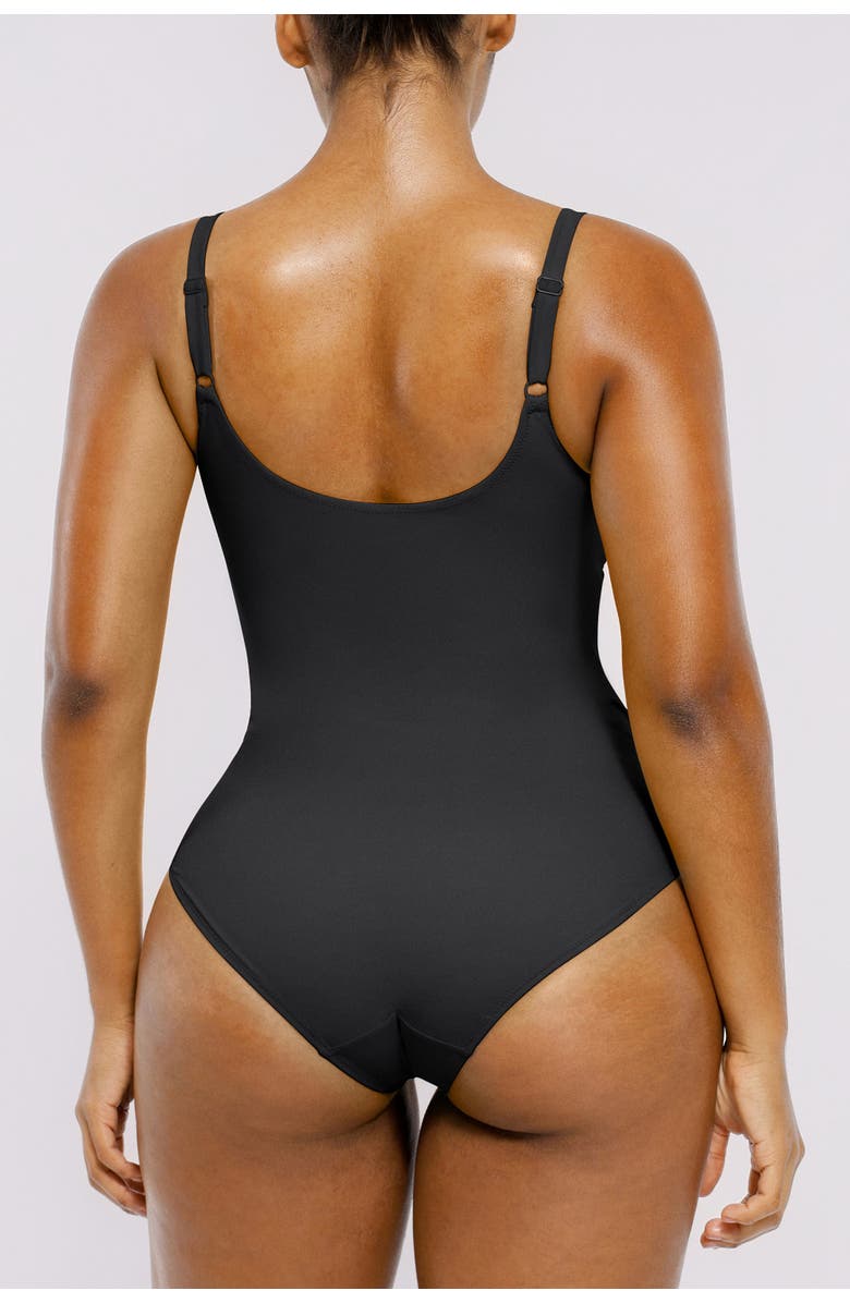 Shapellx Cutout-Front Tummy Control One-Piece Swimsuit, Alternate, color, Jet Black