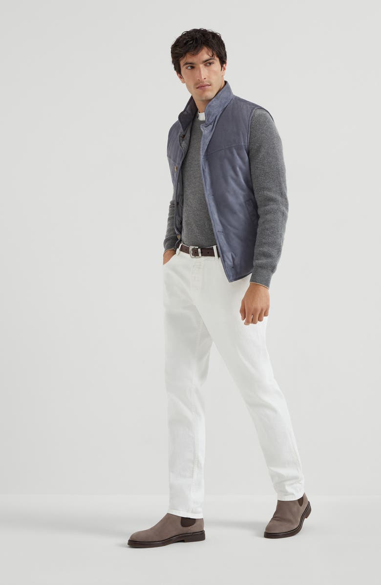 Brunello Cucinelli Comfort denim trousers, Alternate, color, Snow