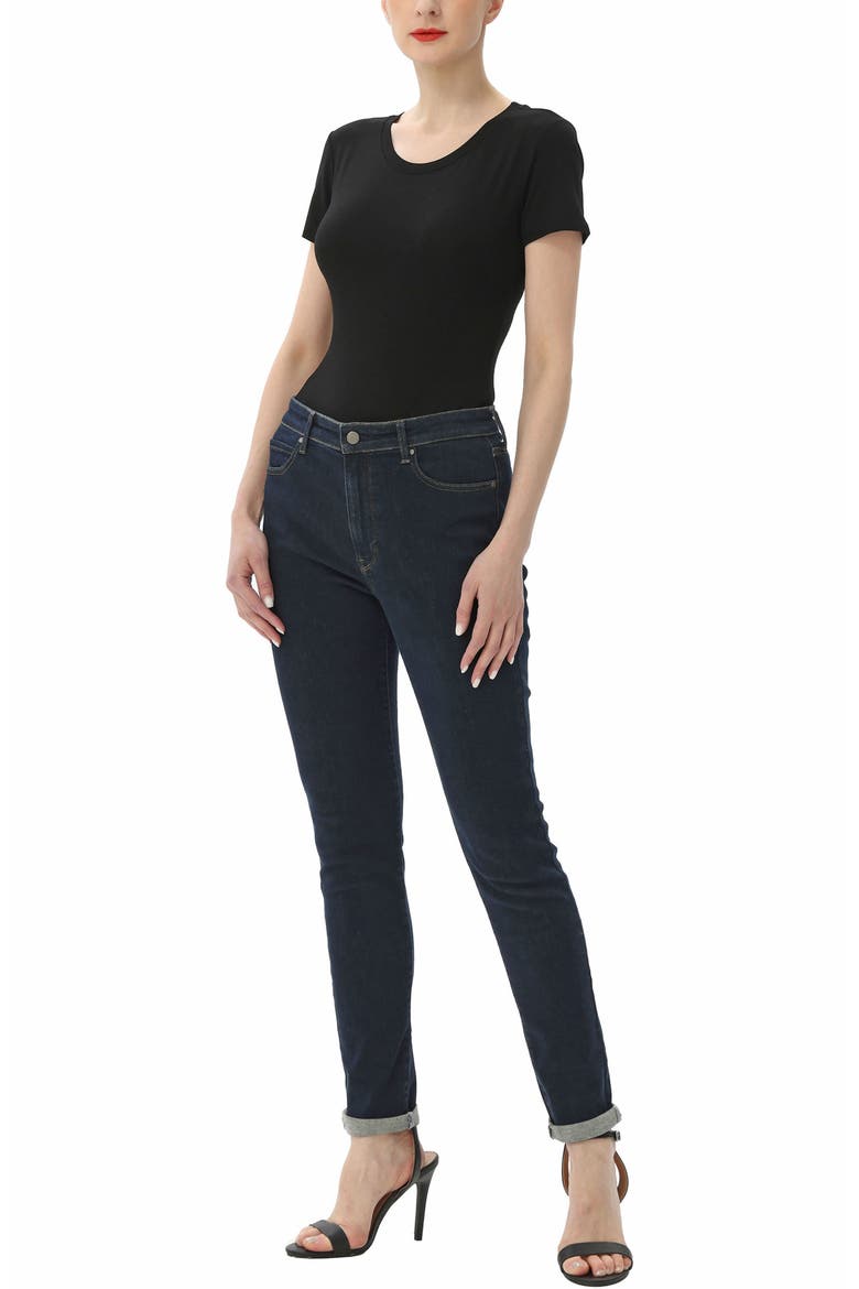 Women's Round Neck Basic Bodysuit, Alternate, color, Black