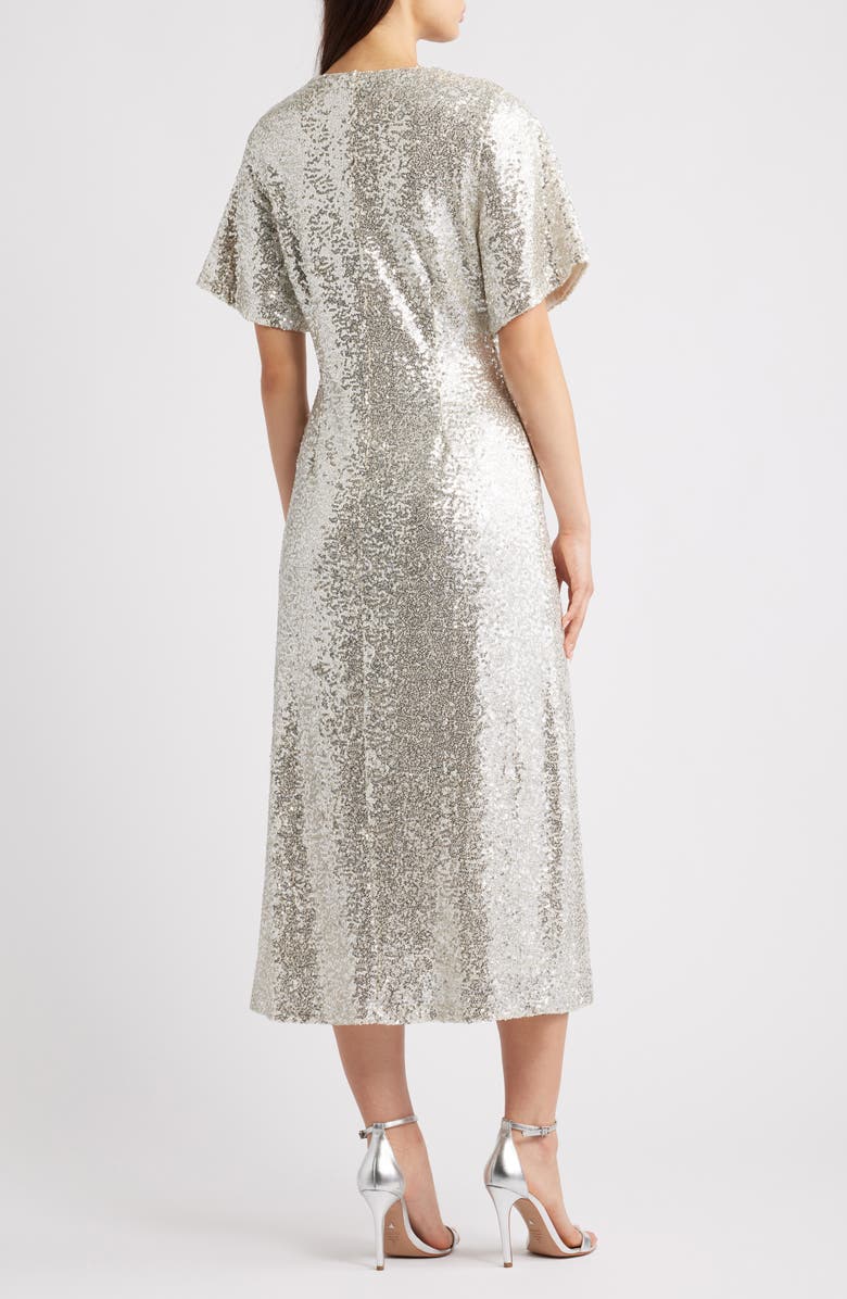 ICHI Ihfauca Sequin Maxi Dress, Alternate, color, Frosted Almond