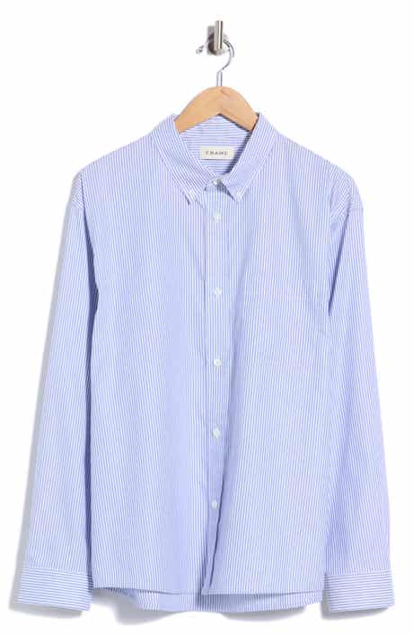Striped Long Sleeve Oxford Button Down Shirt