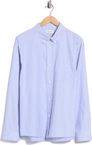FRAME Striped Long Sleeve Oxford Button Down Shirt