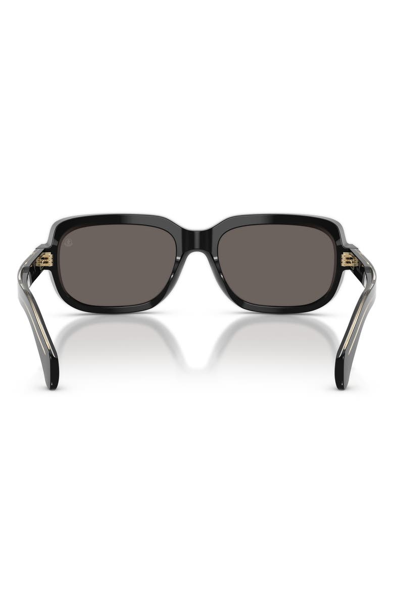 Moncler 55mm Pillow Sunglasses, Alternate, color, Shiny Black / Dark Grey