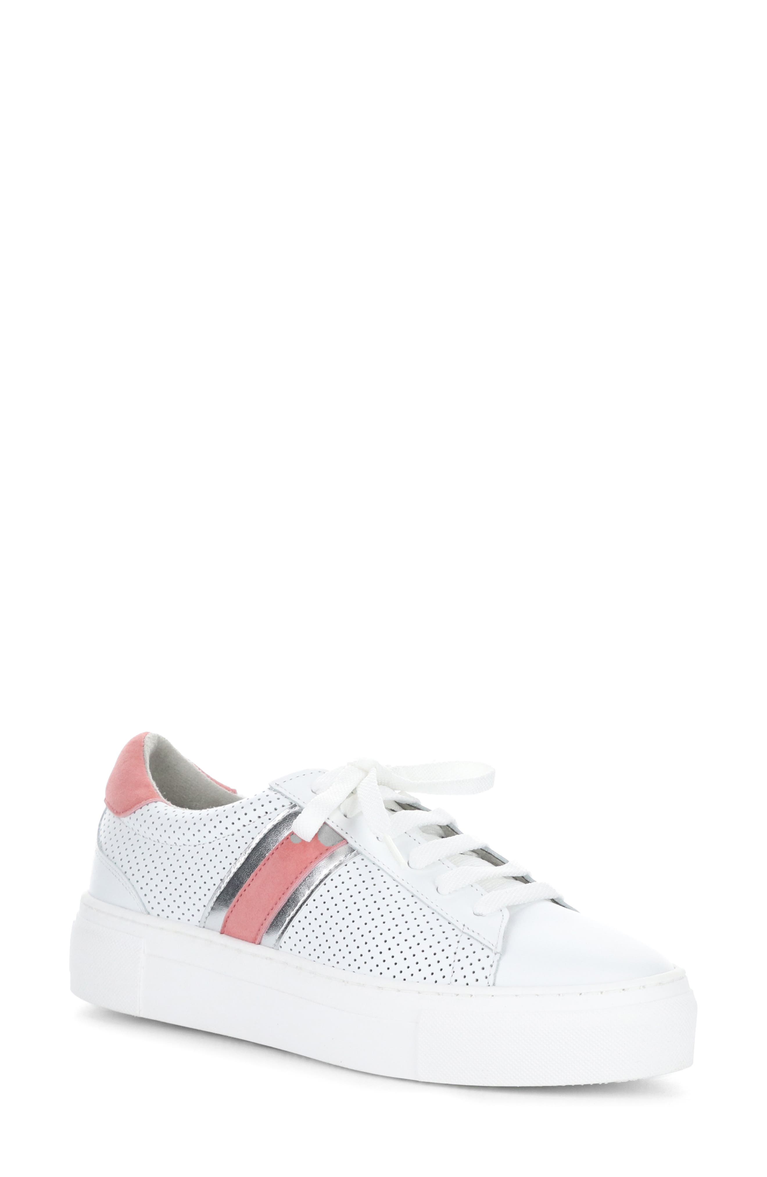 Bos. & Co. Monic Platform Sneaker, Main, color, White/Salmon/Silver
