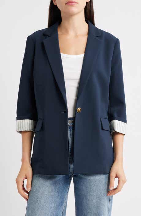 rag & bone Jennie Elbow Sleeve Crepe Blazer
