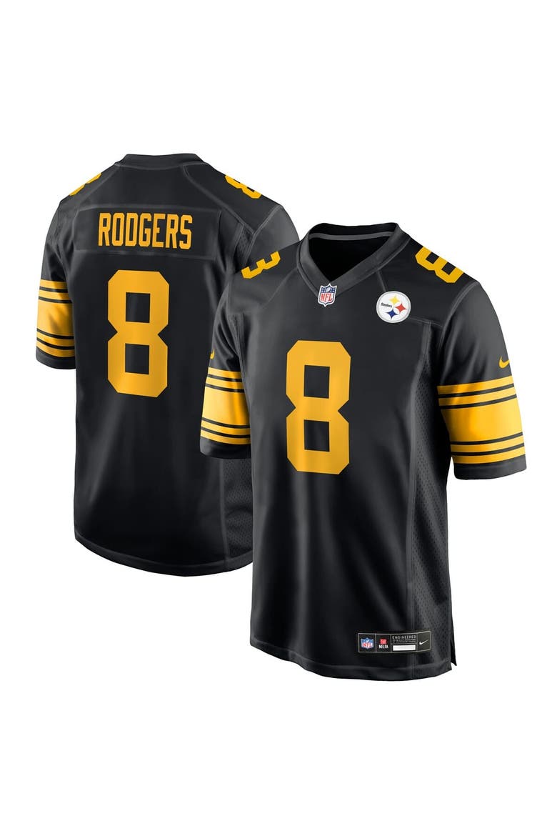 Men's Nike Aaron Rodgers  Black Pittsburgh Steelers Alternate Game Jersey, Alternate, color, Black
