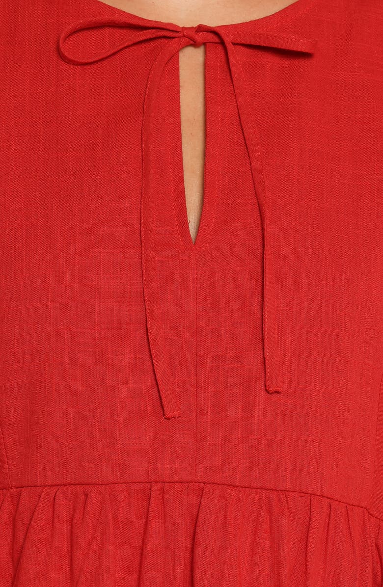 Petal & Pup Cinzia Puff Sleeve Minidress, Alternate, color, Red