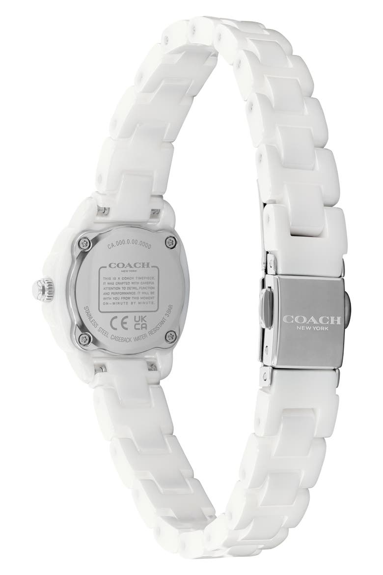 Kitt White Ceramic Bracelet Watch, 21mm, Alternate, color, WHITE