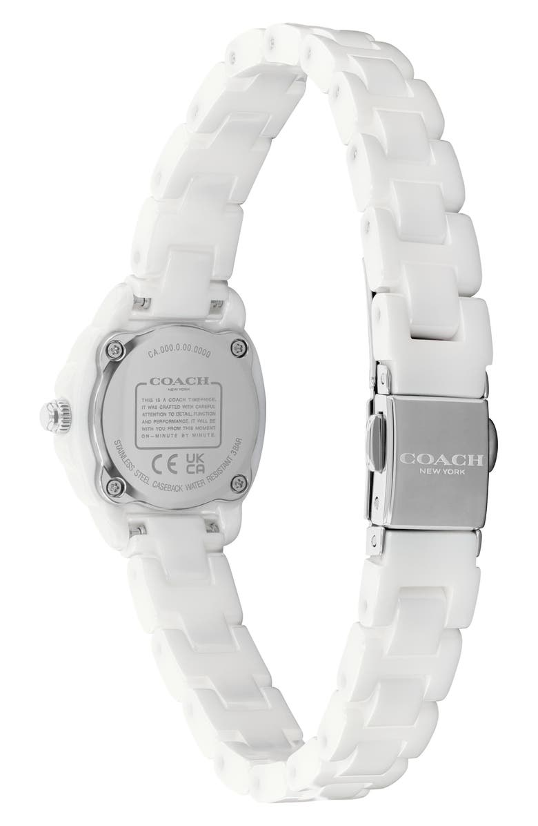 COACH Kitt White Ceramic Bracelet Watch, 21mm, Alternate, color, 